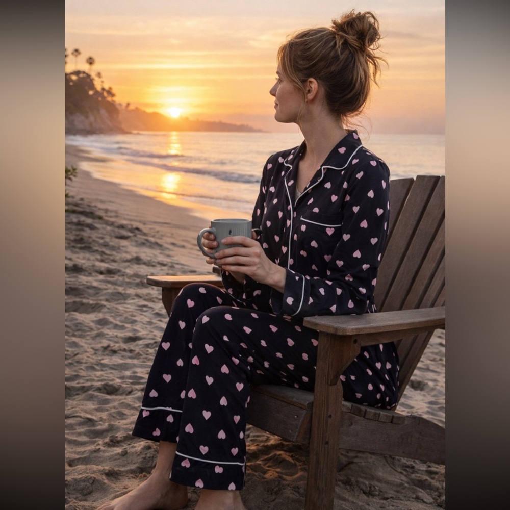 Victoria’s Secret heart print pajama set medium tall
